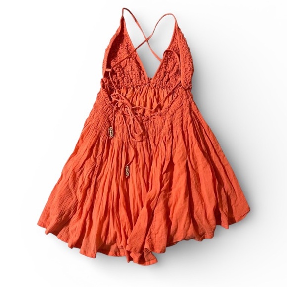 Free People Vibrant Orange Halter Dress - Picture 2 of 3